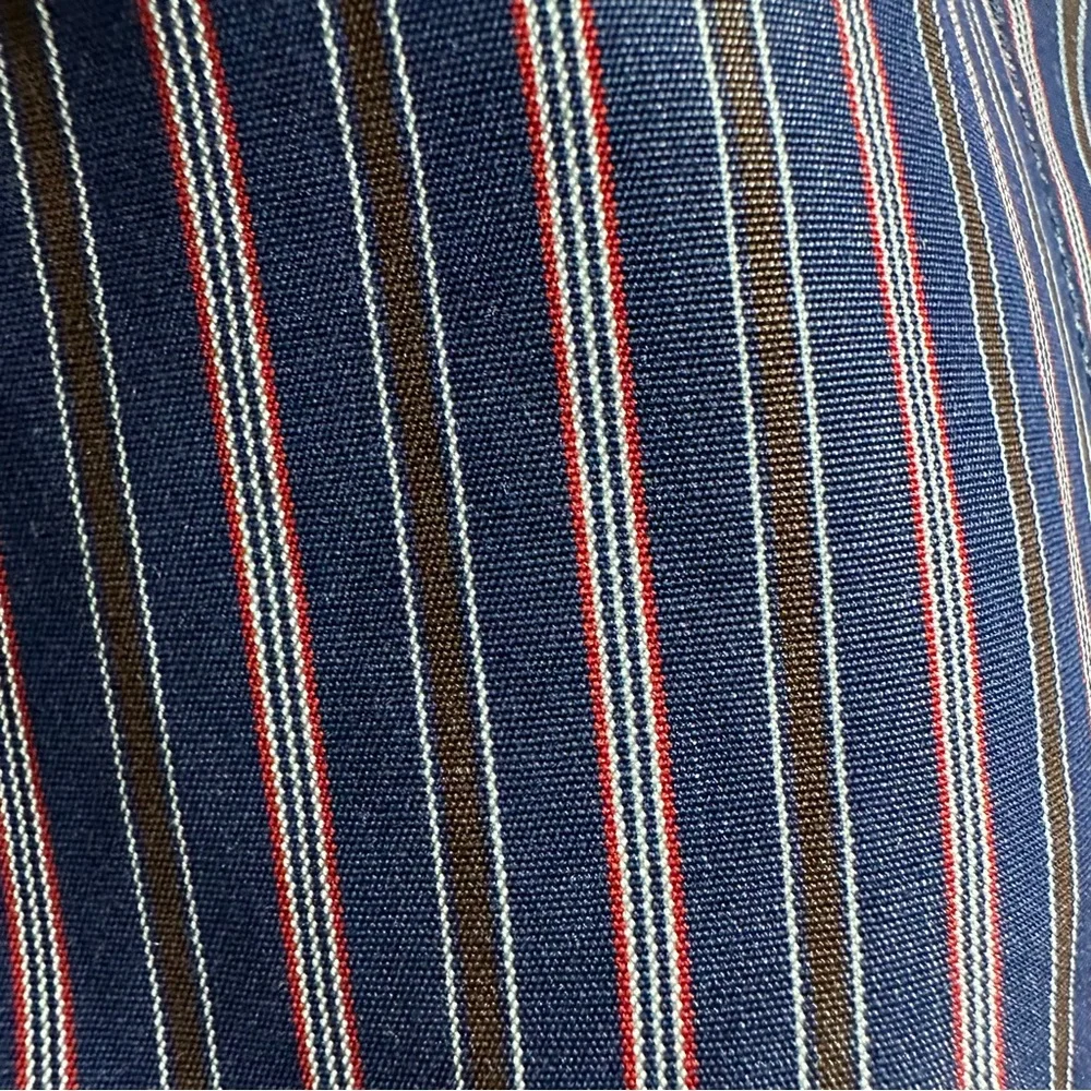Lafayette 148‎ Women’s Button Down Shirt Blue and Red Pinstripes Open Top Sz 10 - Picture 9 of 15